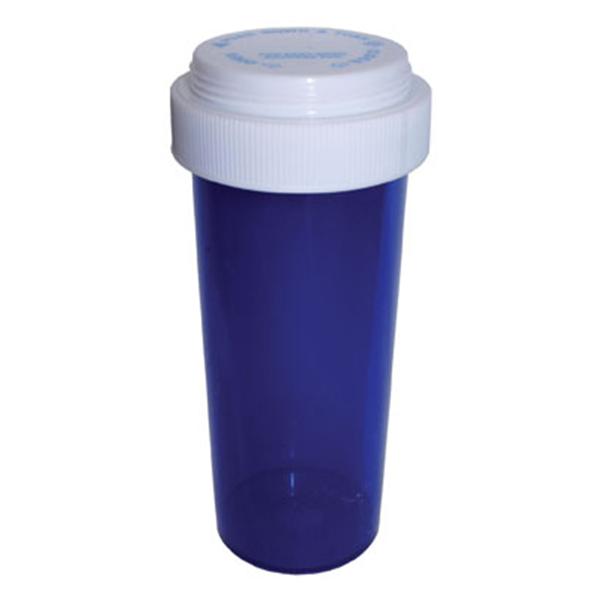 Vial Medicine Plastic 30 Dram Blue 195/Ca